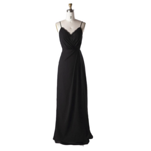 RENZ Black Flowy Maxi Dress Floor Length Evening Gown Lace Chiffon Sleeveless XL